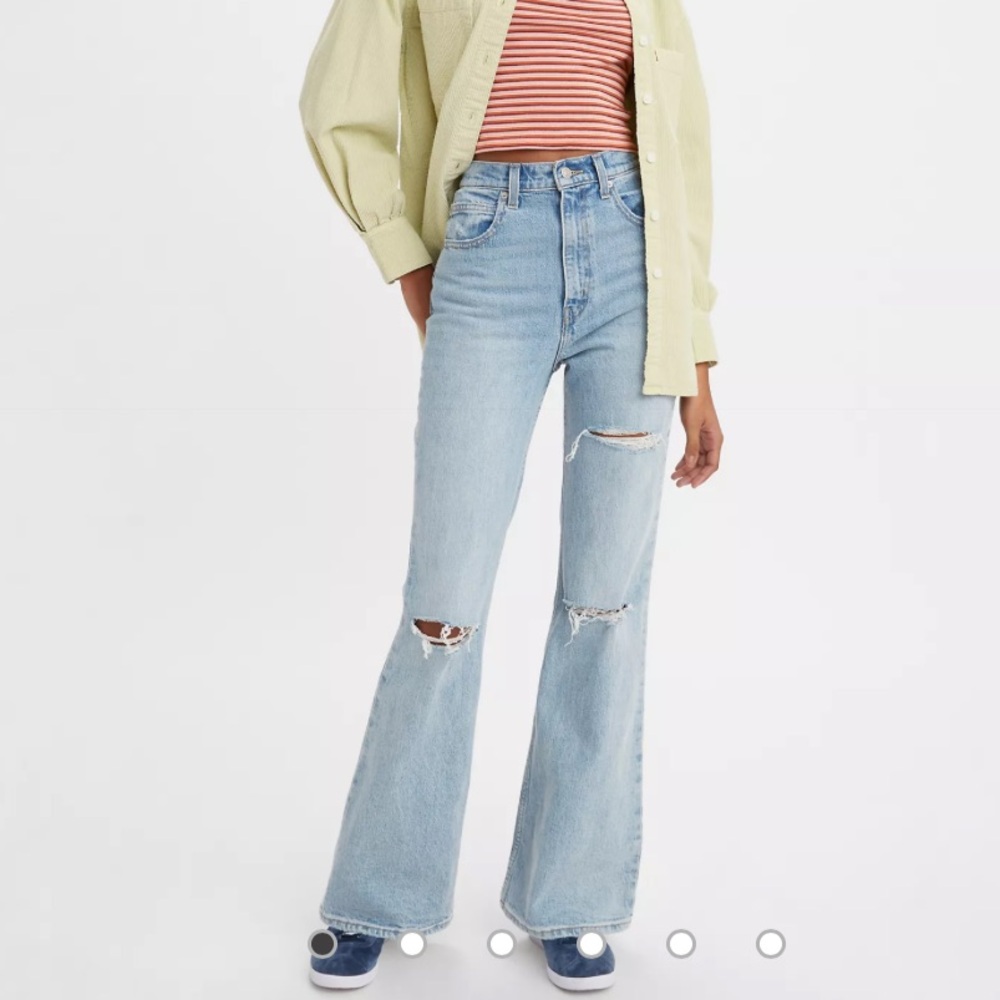 Levi’s 70’s High Waist Flare Jeans with Rips